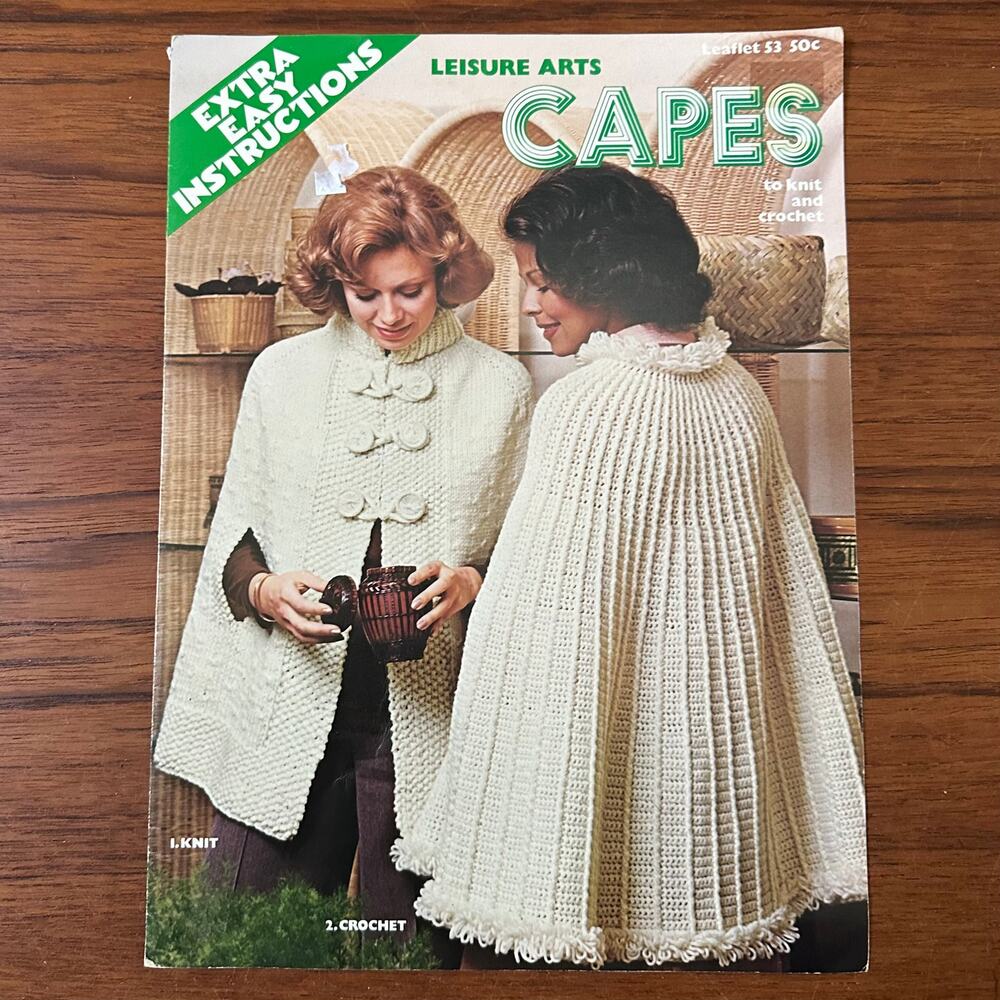 Leisure Arts Pamphlet #53 Capes Knit & Crochet 1975